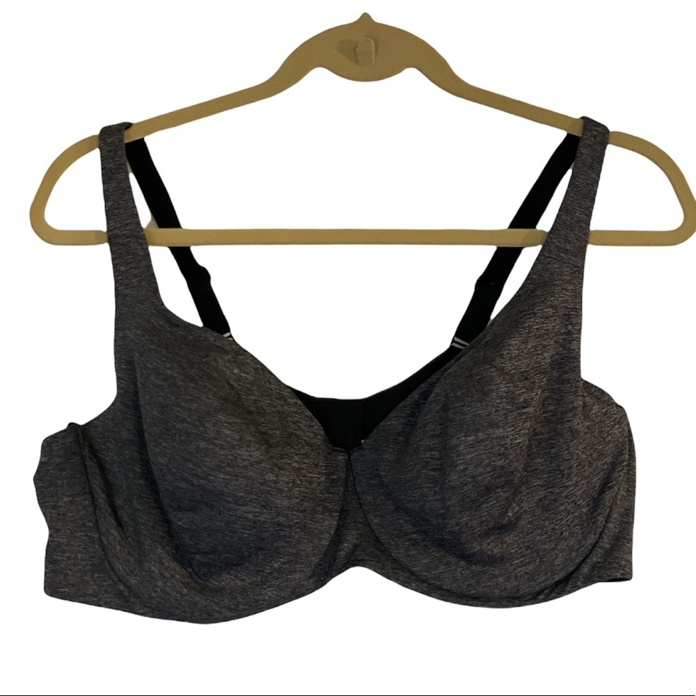 CACIQUE Heather Gray Underwire Unlined Full Coverage Bra Size 46c